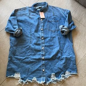 Misguided Plus Denim Shirtdress